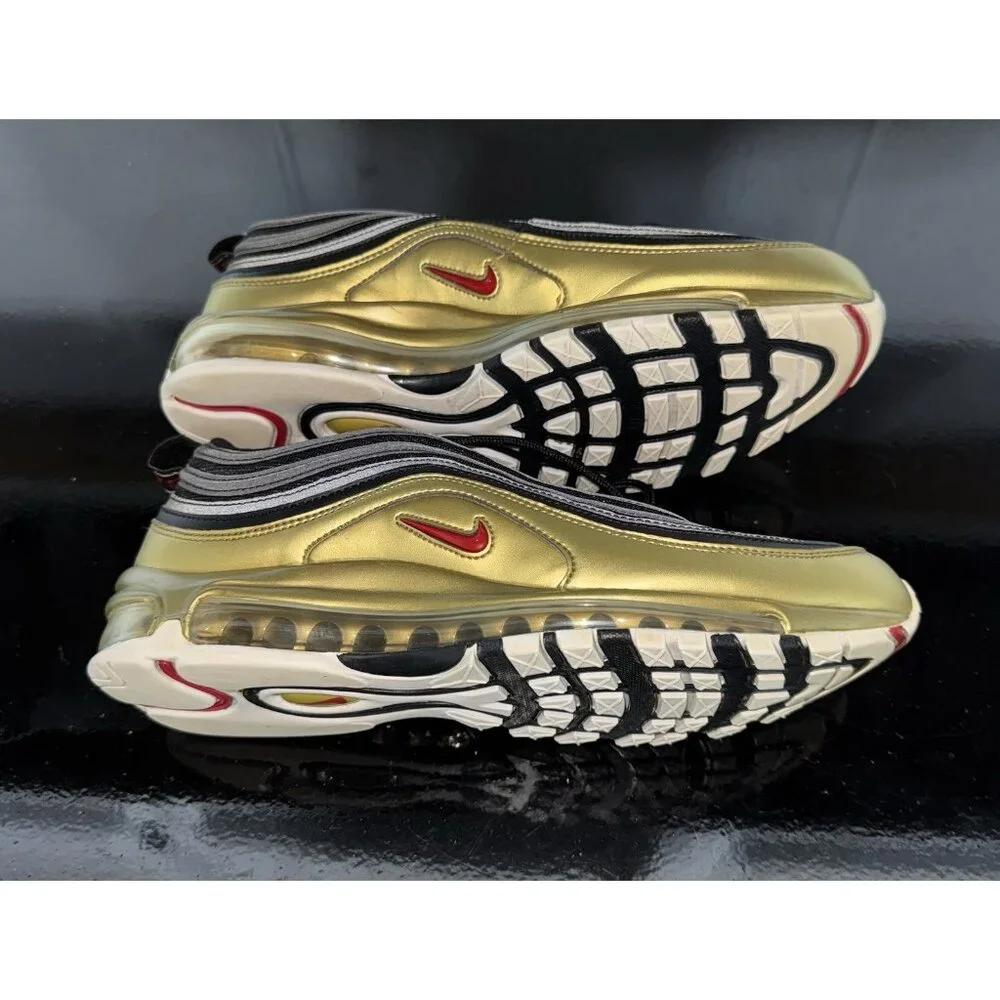 Nike Air Max 97 QS B-Sides Metallic Gold Mens Athletic Shoes Sneakers Size 10